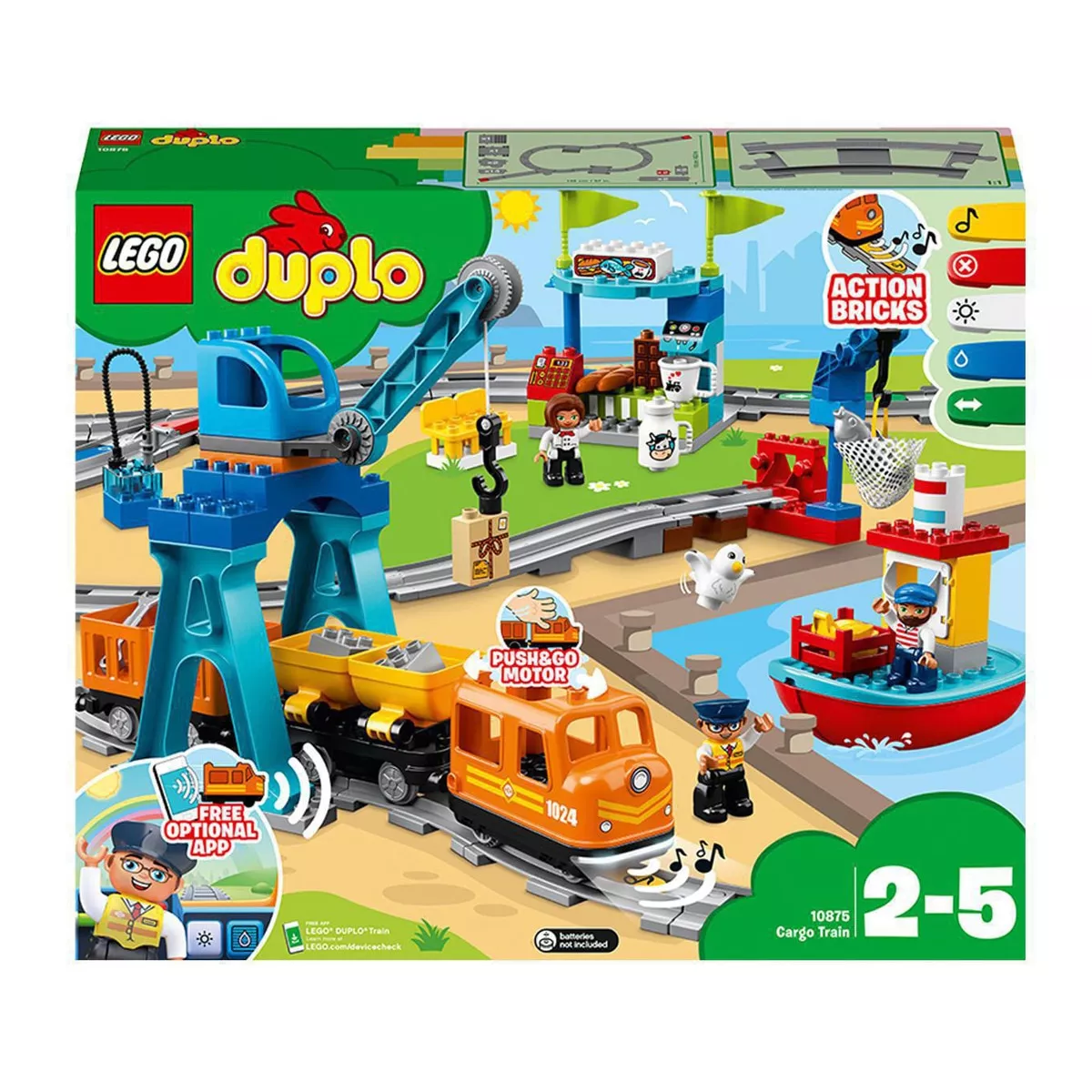 Lego - Juguete De Construcción Tren De Mercancías Con Grúa, Luces Y Sonido Duplo En Oferta Lego - Juguete De Construcción Tren De Mercancías Con Grúa