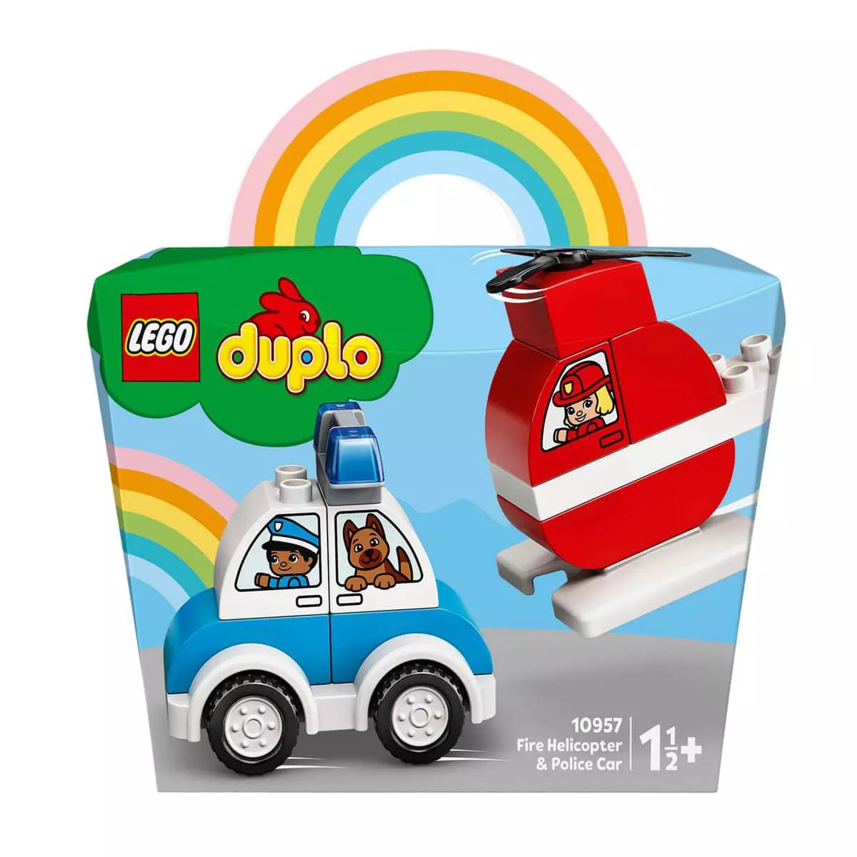 LEGO - Juguete De Construcción Helicóptero De Bomberos Y Coche De Policía Con Perrito Primer DUPLO barato