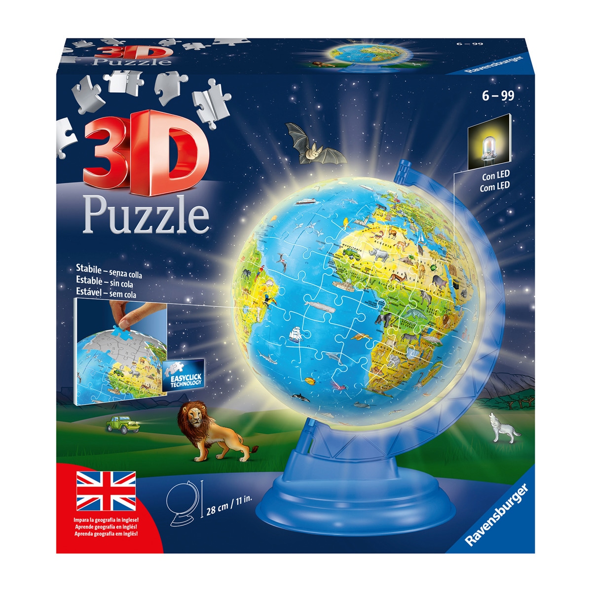 Ravensburger - Puzzle 3D Globo Con Luz 180 Piezas Barato